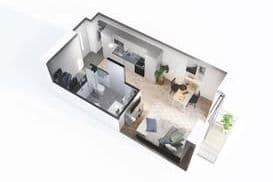 Möblerad studentetta vid Nydalasjön