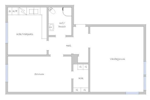 Central 2:a på Gammliavägen 46kvm